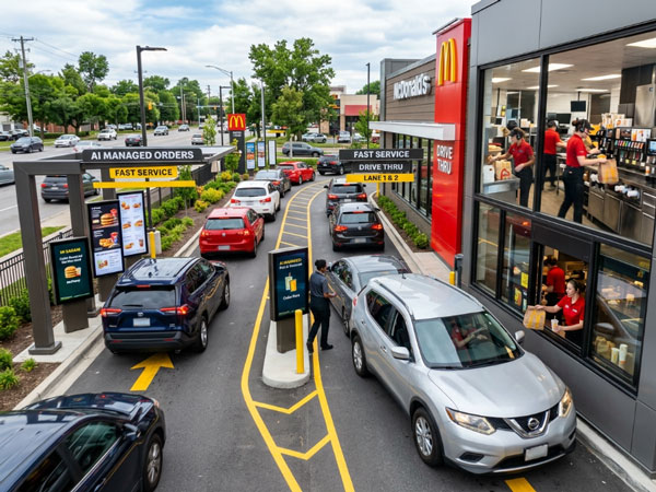 Busy-McDonald's-drive-thru-lane-digital-AI-system-managing-orders